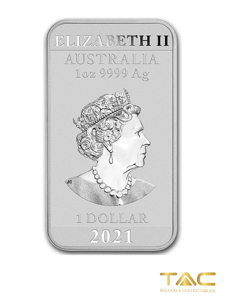 1 oz Silver Bullion Minted Coin - 2021 Rectangle Dragon - Perth Mint