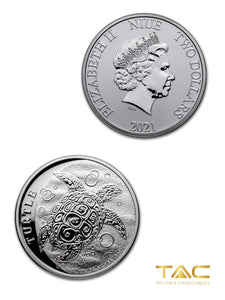 1 oz Silver Coin - 2021 Hawksbill Turtle - Niue/ NZ Mint