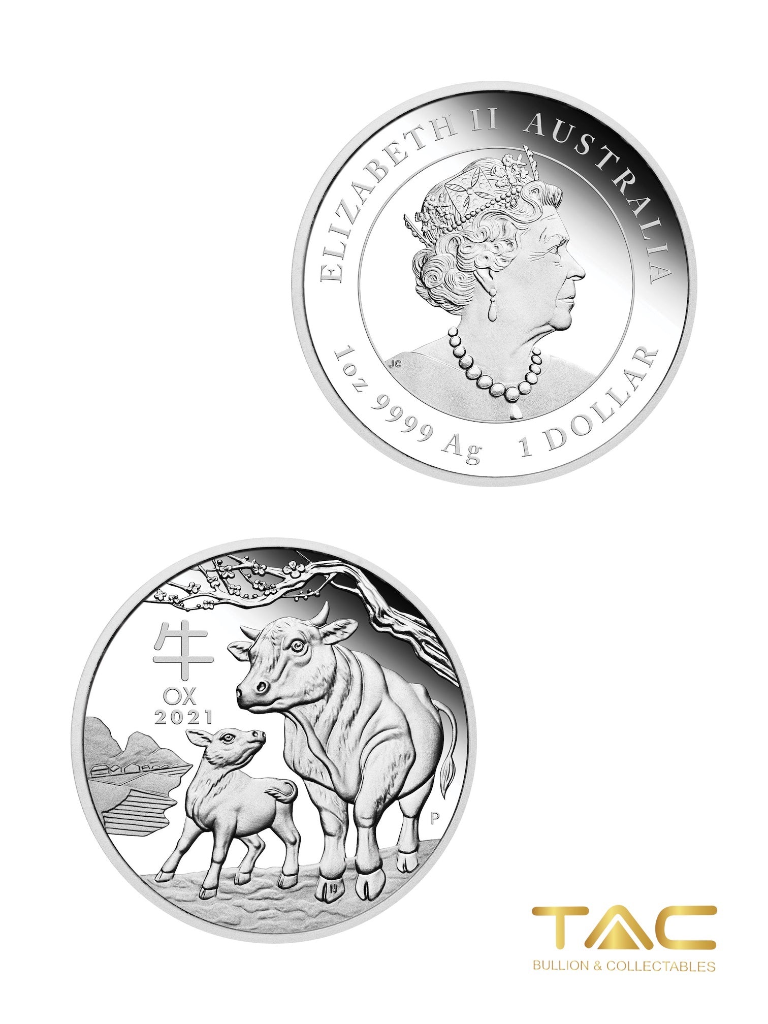 1 oz Silver Coin - 2021 Year of the Ox - Series 3 - Perth Mint