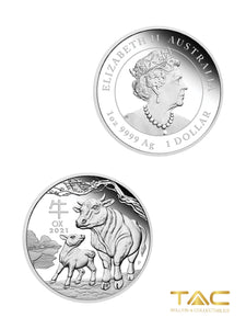 1 oz Silver Coin - 2021 Year of the Ox - Series 3 - Perth Mint