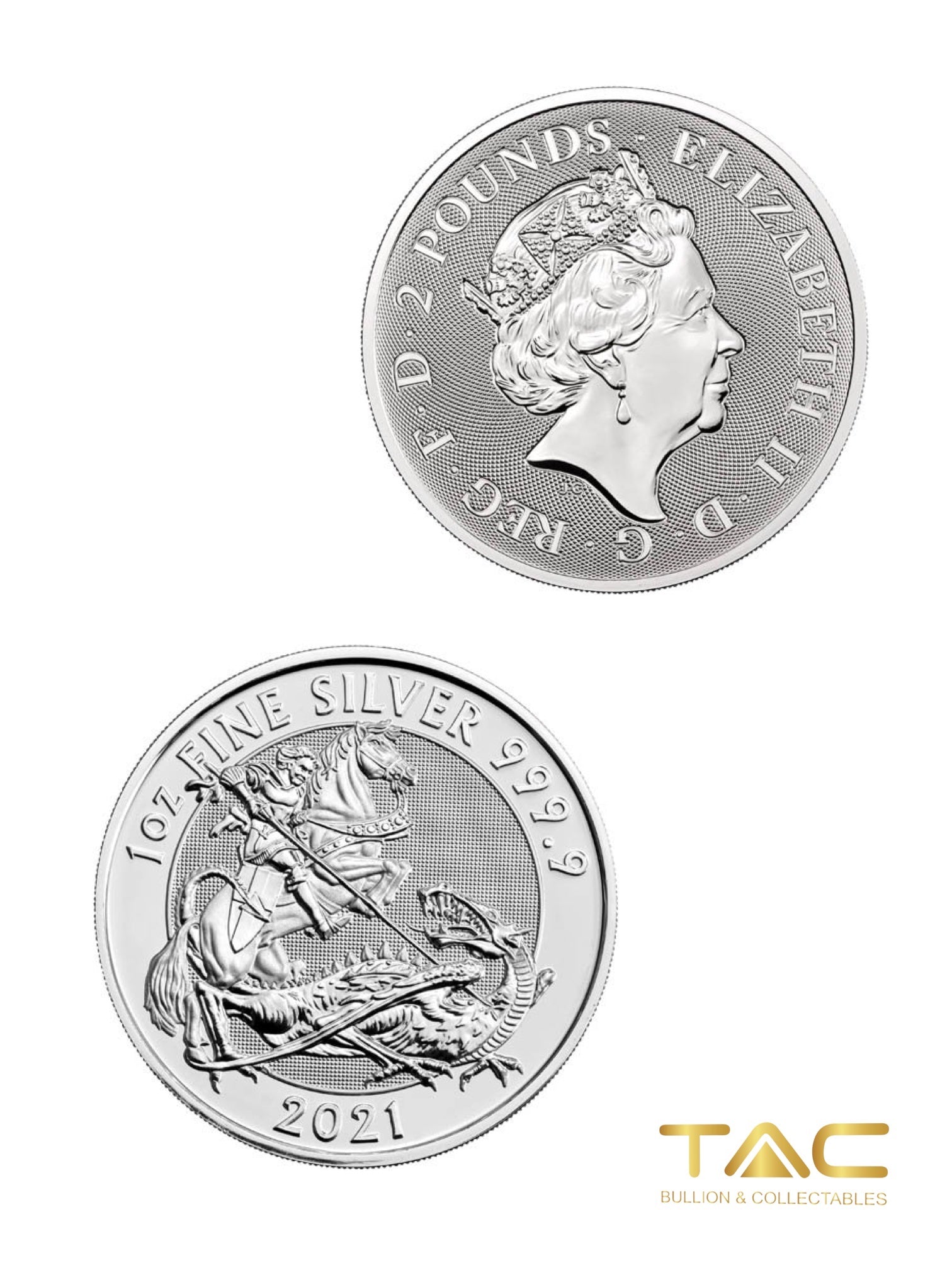1 oz Silver Coin - 2021 St. George Valiant - Royal Mint