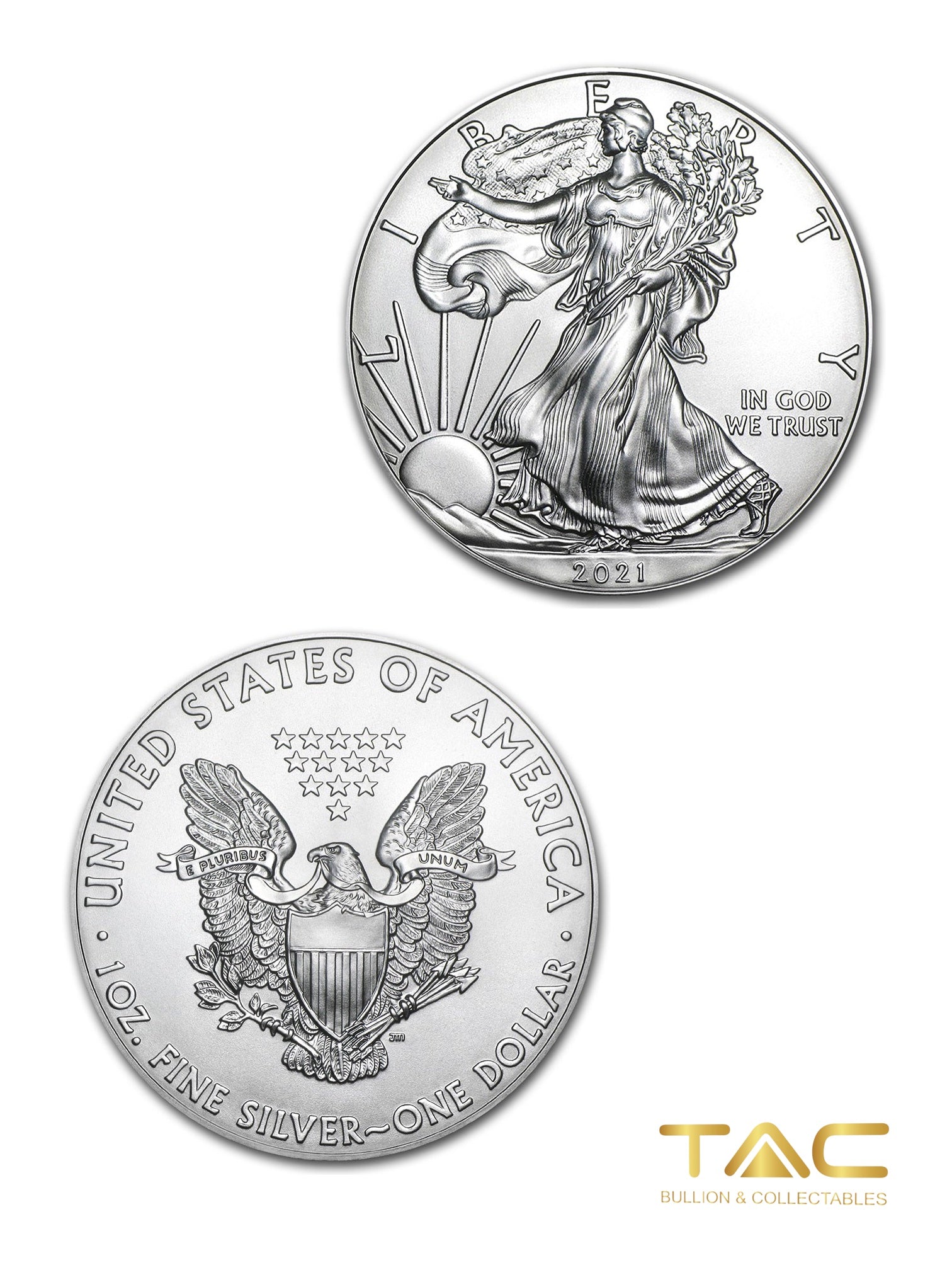 1 oz Silver Coin - 2021 American Silver Eagle - US Mint