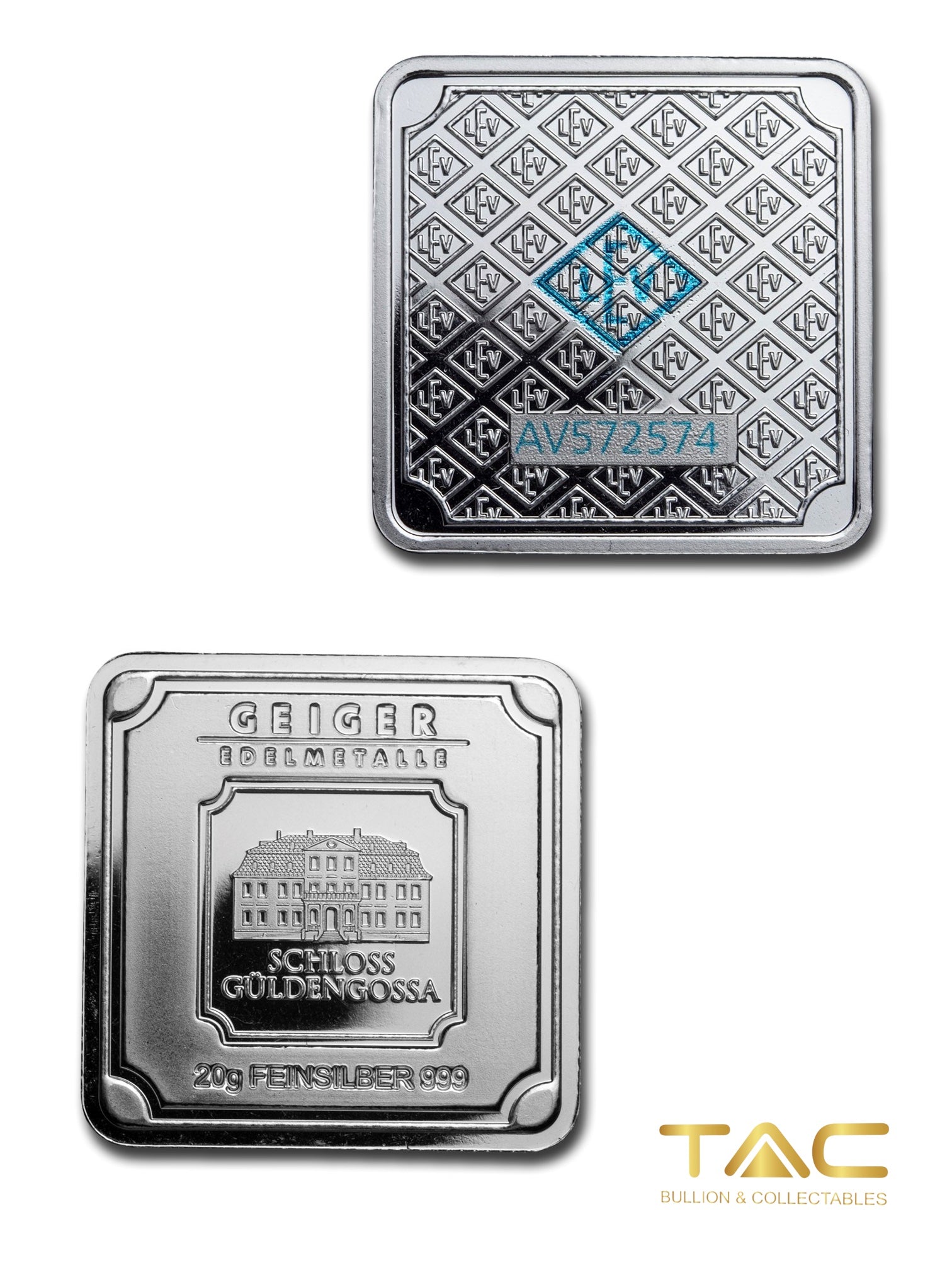 20 gram Silver Bullion - Silver Square (Original Square Series) - Geiger Edelmetalle