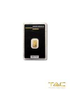 1 gram Gold Bullion Minted - Original Argor-Heraeus - Argor-Heraeus