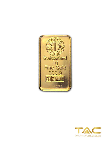 1 gram Gold Bullion Minted - Original Argor-Heraeus - Argor-Heraeus