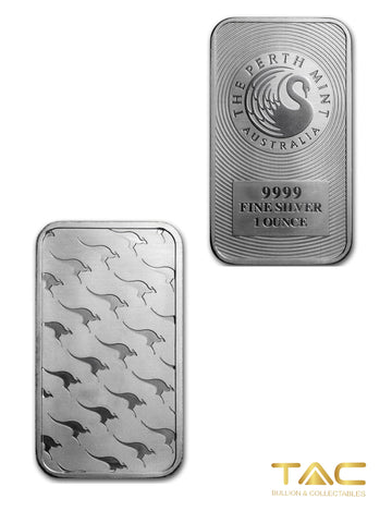 1 oz Silver Bullion Minted - Kangaroo Silver Bar - Perth Mint
