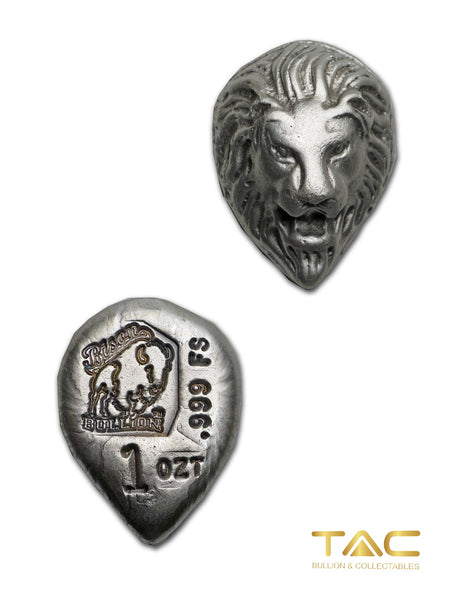 1 oz Hand Poured Silver Bullion - Ounce of Pride - Lion Head