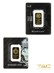 10 gram Gold Bullion Minted - Certi-Lock - Scottsdale Mint