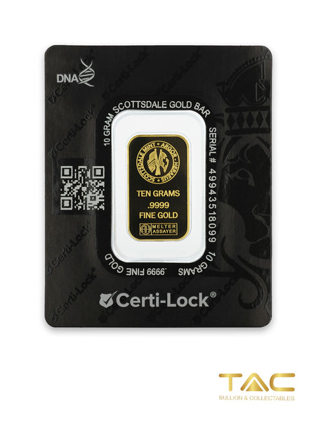 10 gram Gold Bullion Minted - Certi-Lock - Scottsdale Mint